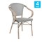 Flash Furniture Marseille French Bistro Stacking Chair w/Arms, Black/White Textilene and Bamboo Alum Frame, 4PK 4-SDA-ADS642108-BLKWH-LTNAT-GG - alternate 3